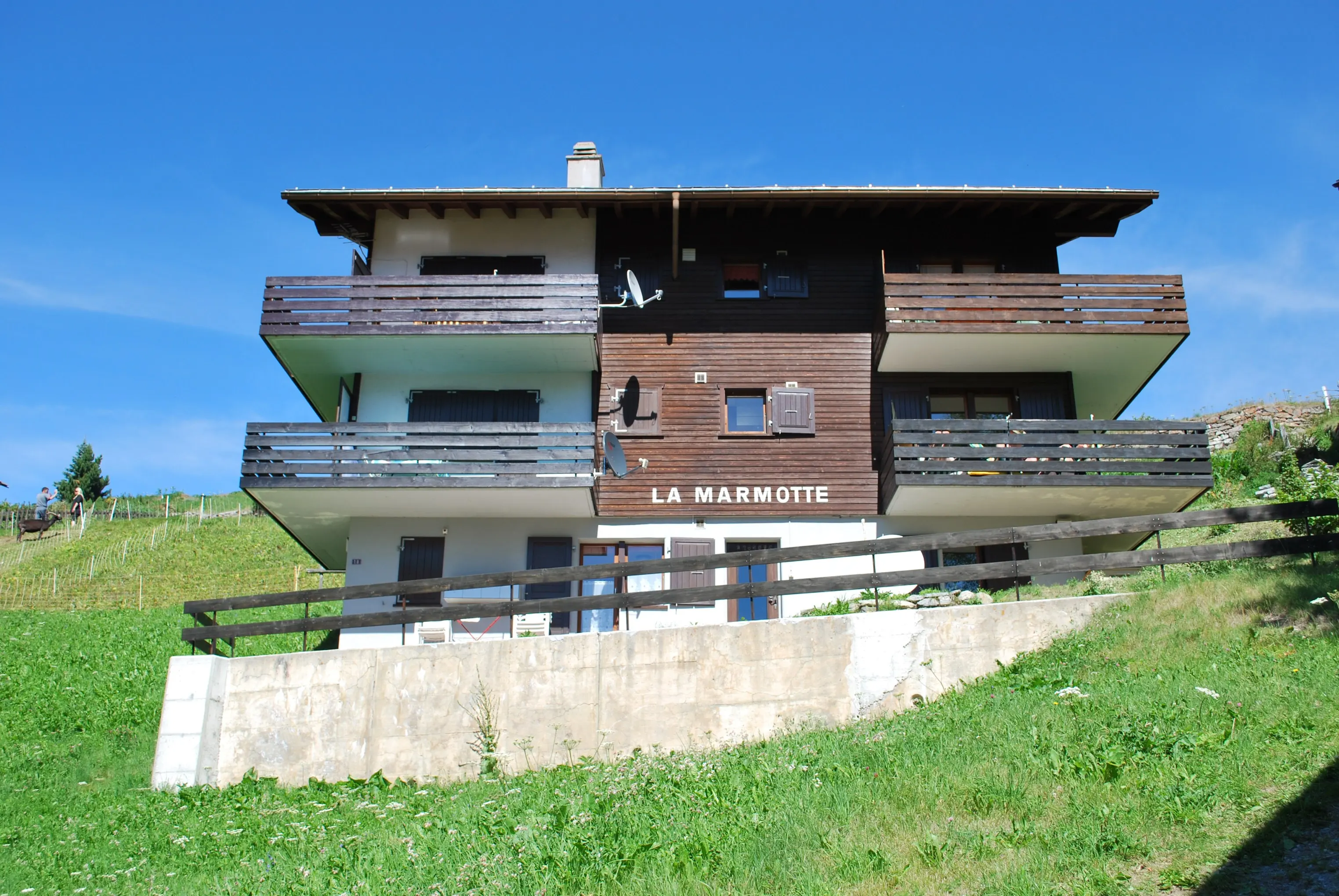 Bergpanorama Grächen, Wallis – Aussicht vom Chalet La Marmotte