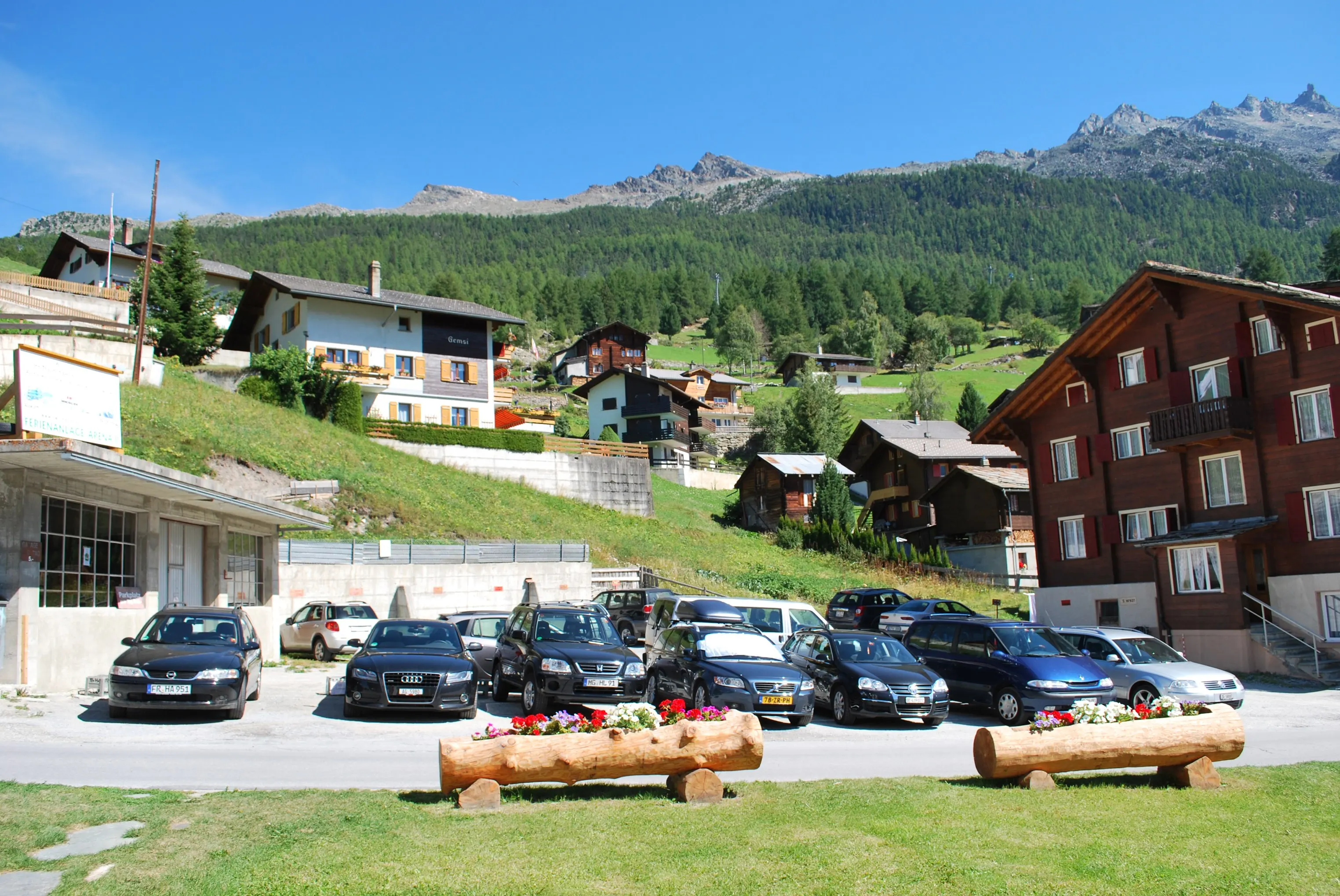 Bergpanorama Grächen, Wallis – Aussicht vom Chalet La Marmotte
