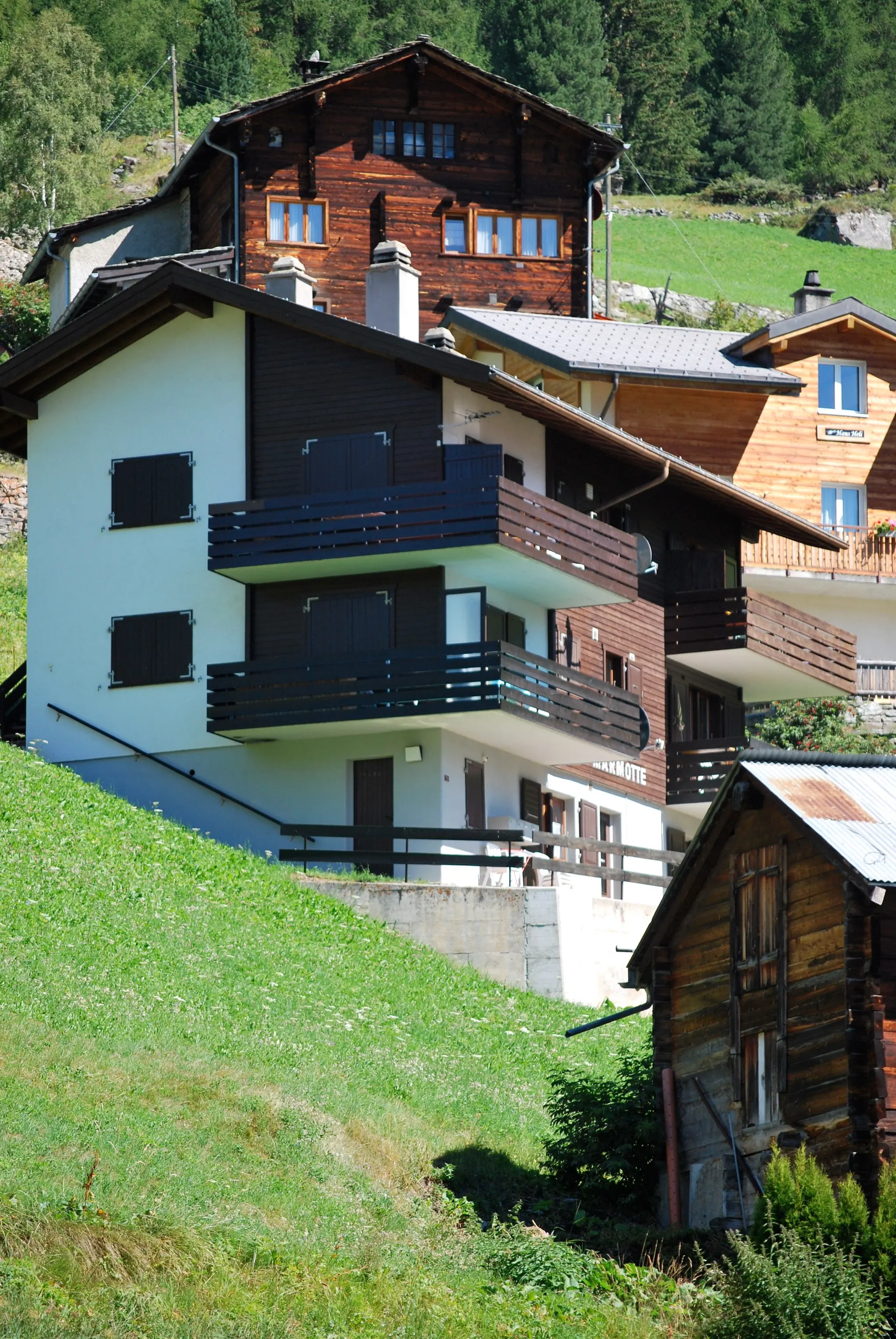 Bergpanorama Grächen, Wallis – Aussicht vom Chalet La Marmotte