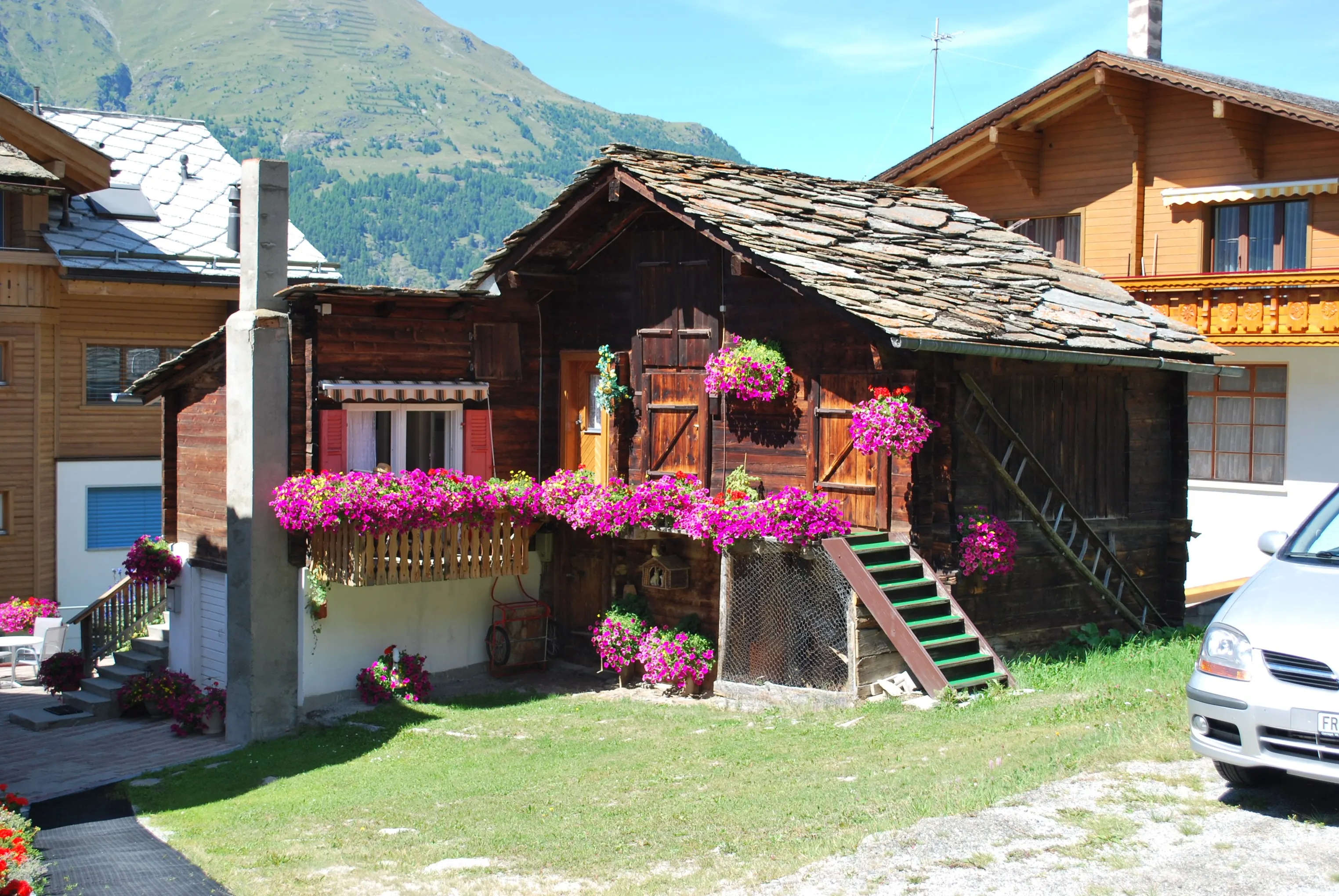 Bergpanorama Grächen, Wallis – Aussicht vom Chalet La Marmotte