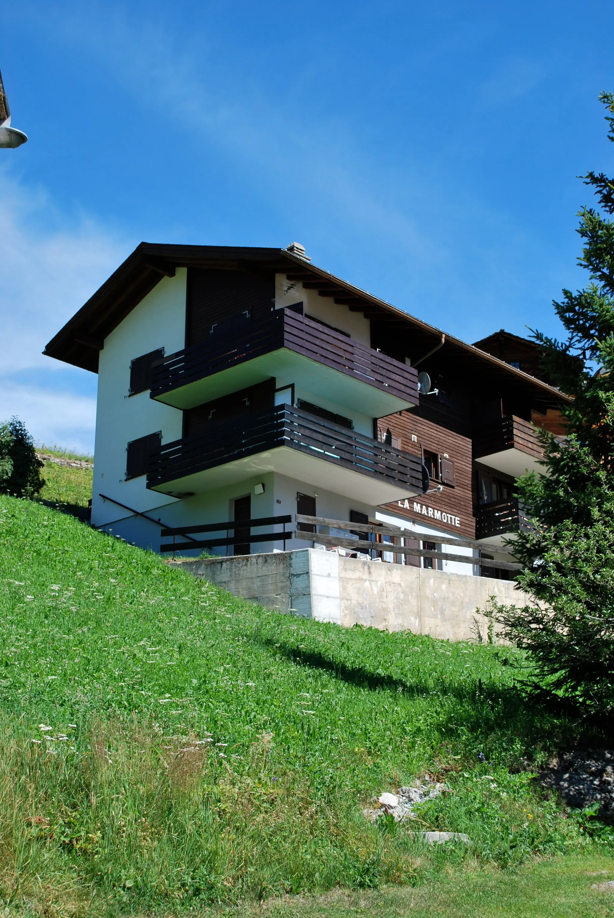 Bergpanorama Grächen, Wallis – Aussicht vom Chalet La Marmotte